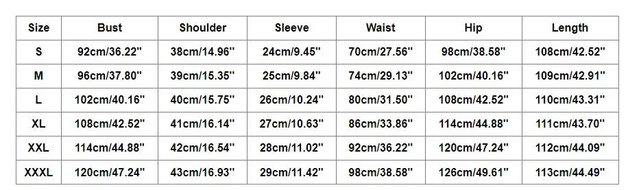 Size chart
