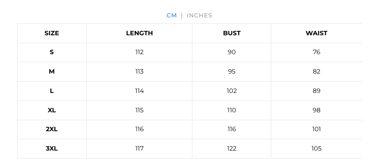 Size chart
