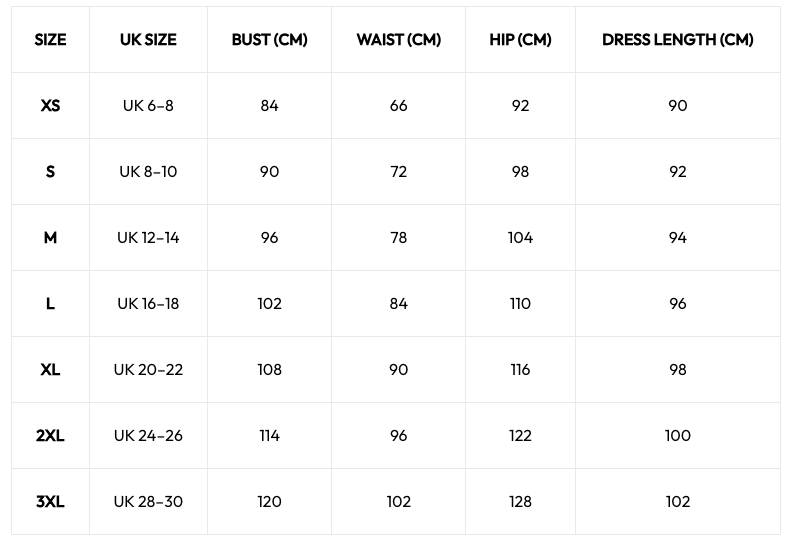 Size chart