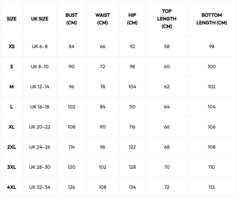 Size chart