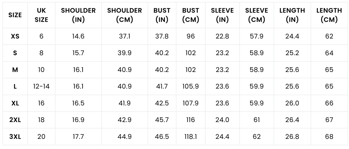 Size chart